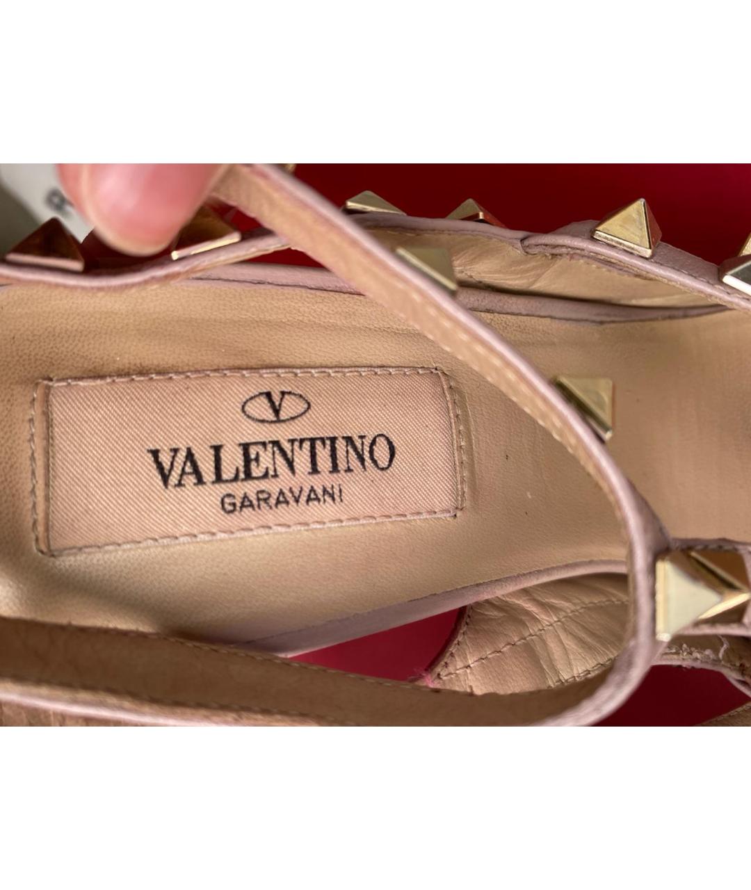 VALENTINO Красные кожаные босоножки, фото 7