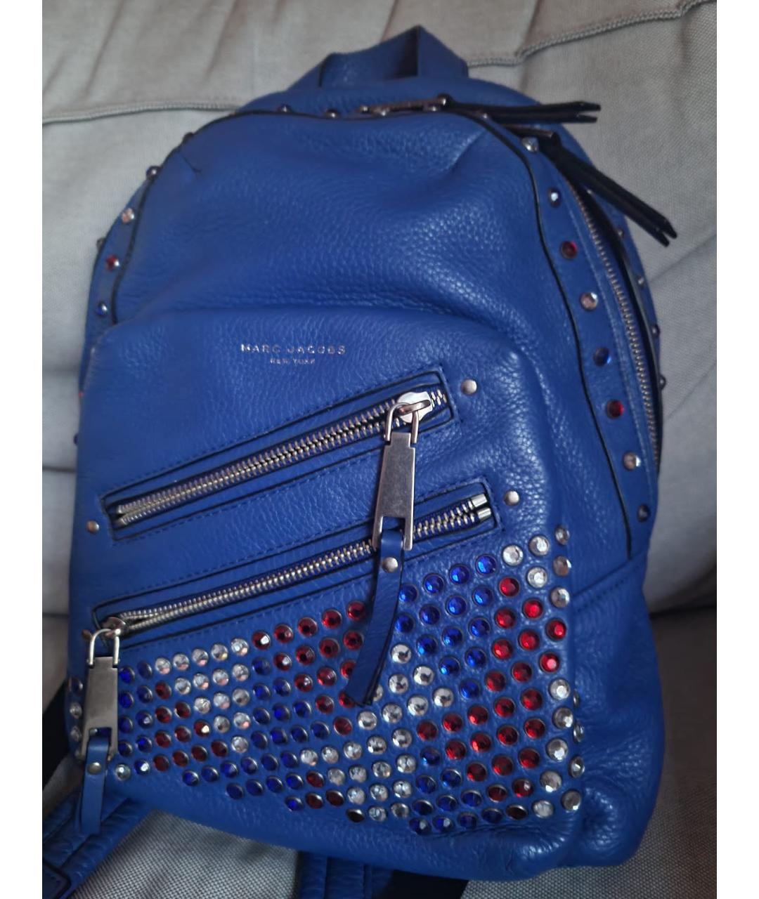MARC JACOBS Синий кожаный рюкзак, фото 2