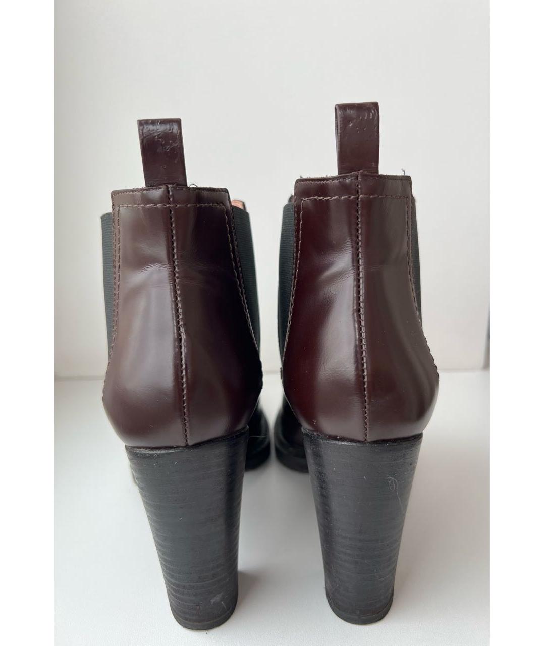 POLLINI Бордовые кожаные ботильоны, фото 4
