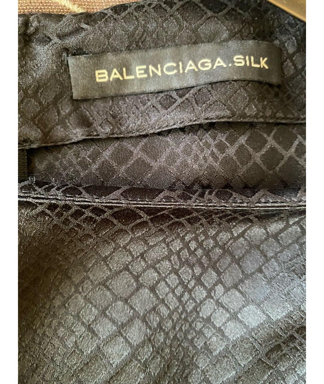 BALENCIAGA Черное шелковое коктейльное платье, фото 3