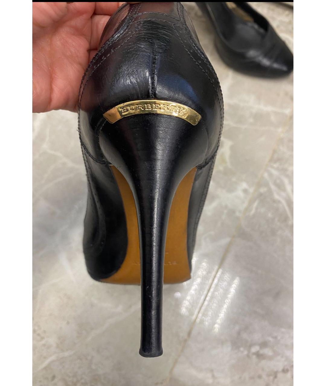 BURBERRY Черные кожаные туфли, фото 3