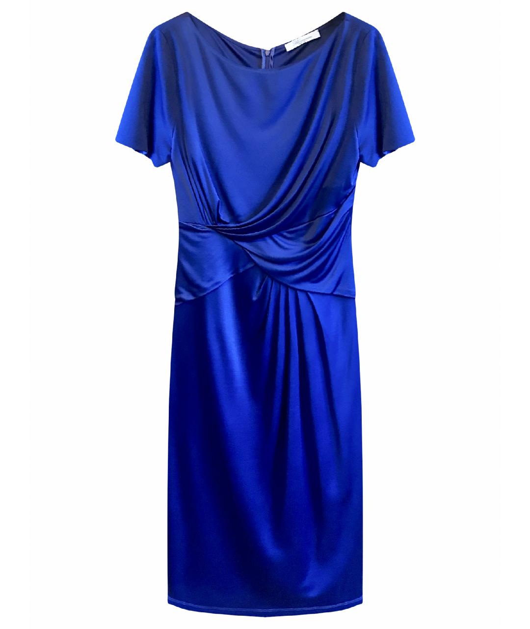 BLUMARINE Синее вискозное вечернее платье, фото 1
