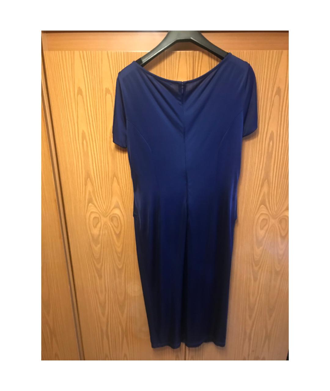 BLUMARINE Синее вискозное вечернее платье, фото 2