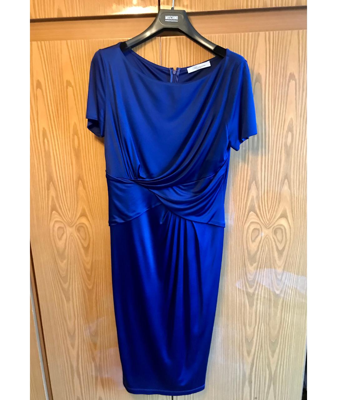BLUMARINE Синее вискозное вечернее платье, фото 5
