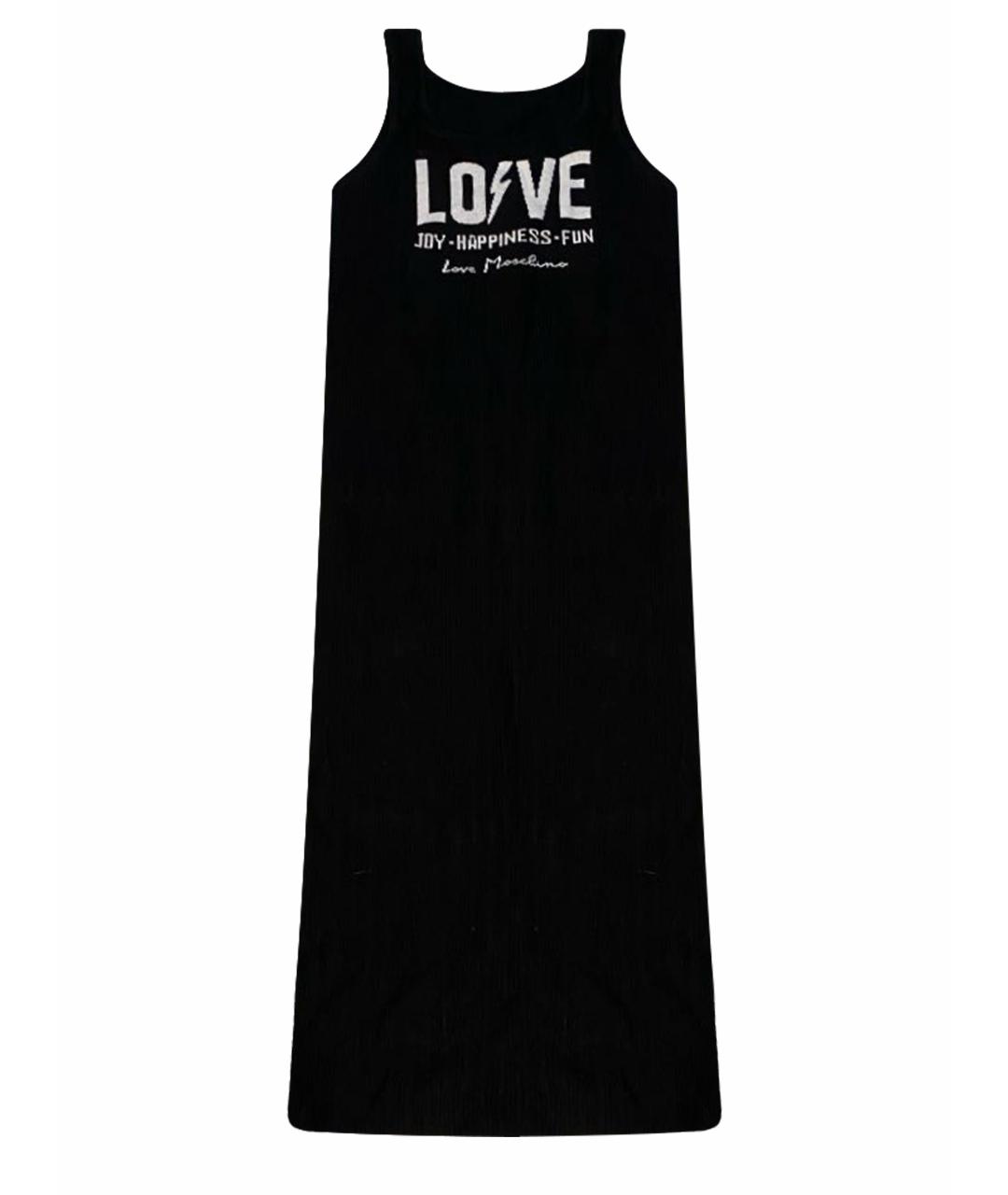 LOVE MOSCHINO Черное вискозное повседневное платье, фото 1