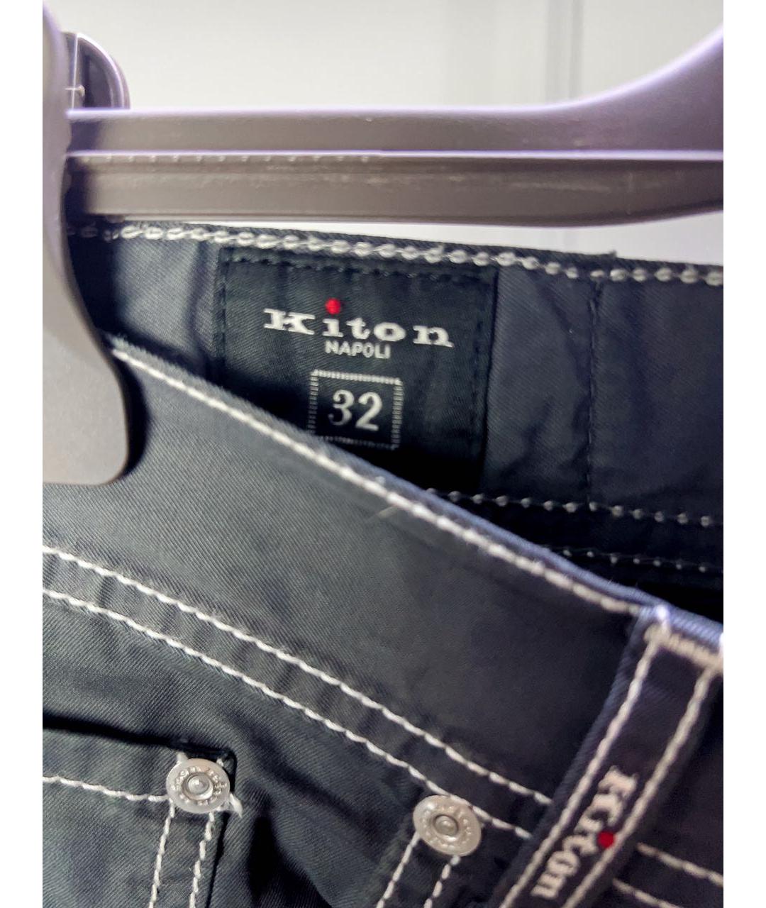 KITON Серые хлопковые прямые джинсы, фото 7