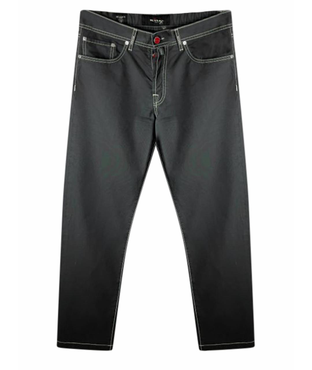 KITON Серые хлопковые прямые джинсы, фото 1
