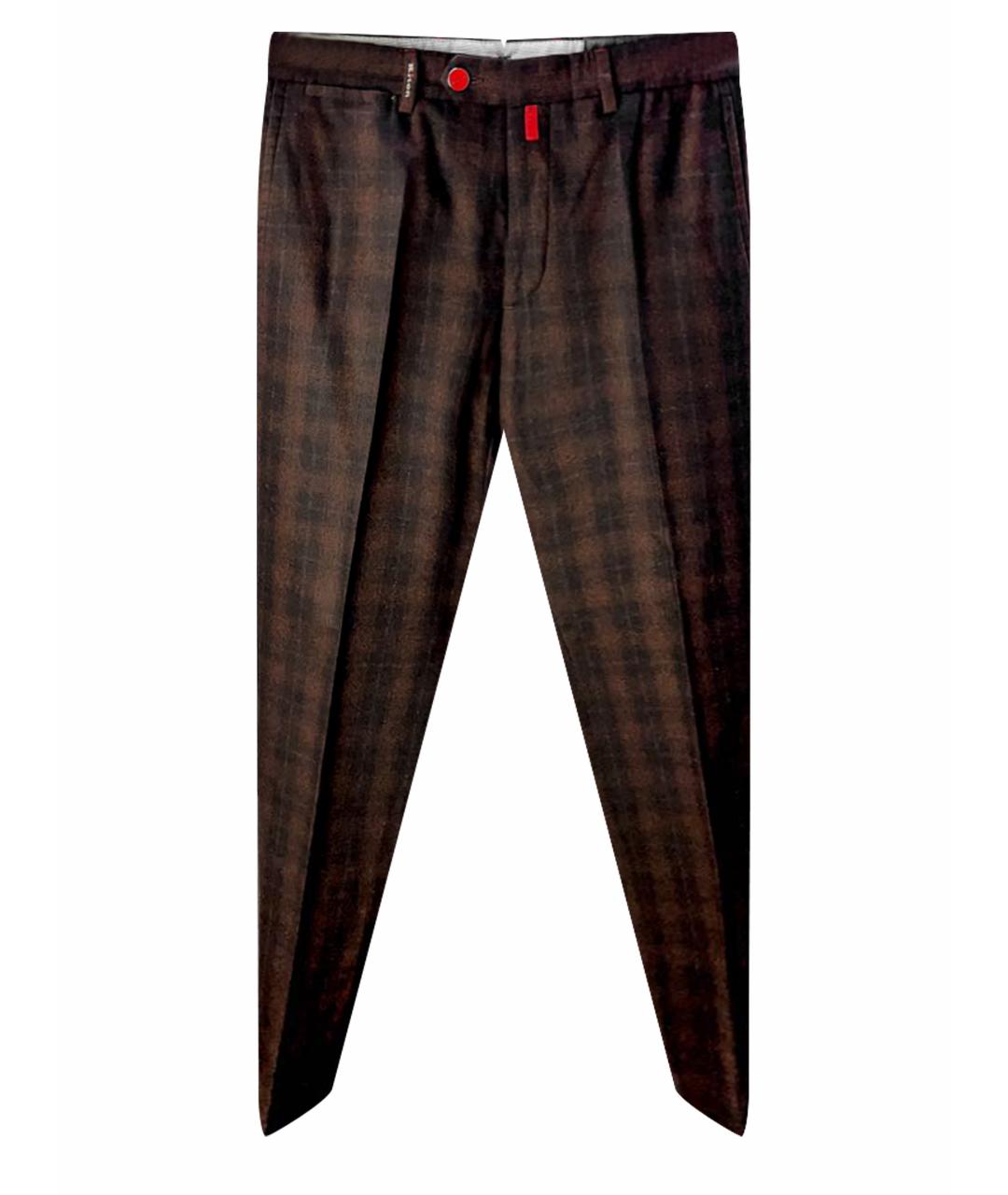 KITON Коричневые шерстяные брюки чинос, фото 1