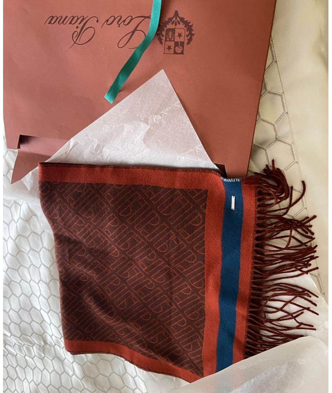 LORO PIANA Бордовый кашемировый шарф, фото 4