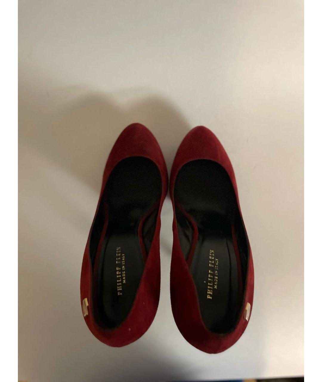 PHILIPP PLEIN Красные замшевые туфли, фото 3