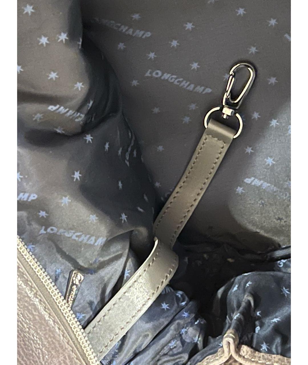 LONGCHAMP Серая кожаная сумка с короткими ручками, фото 8