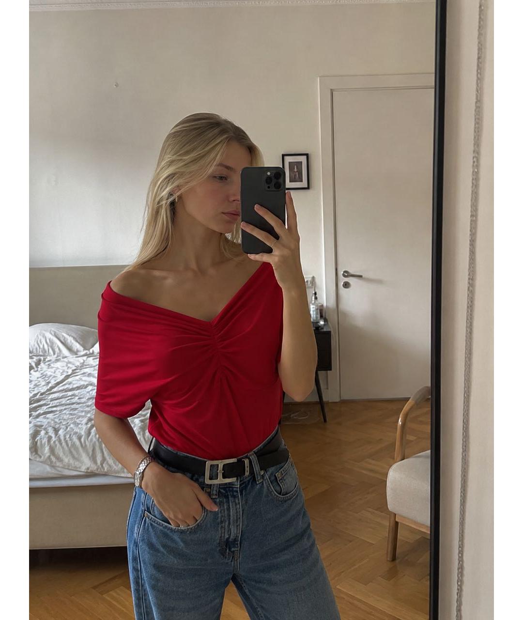 ELISABETTA FRANCHI Красная футболка, фото 7