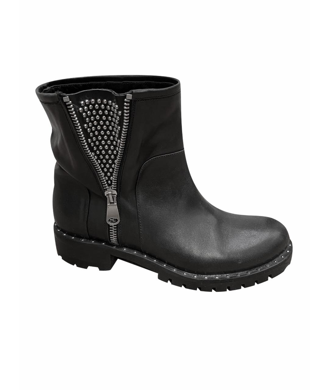 Marco Lombardi Черные кожаные полусапоги, фото 1