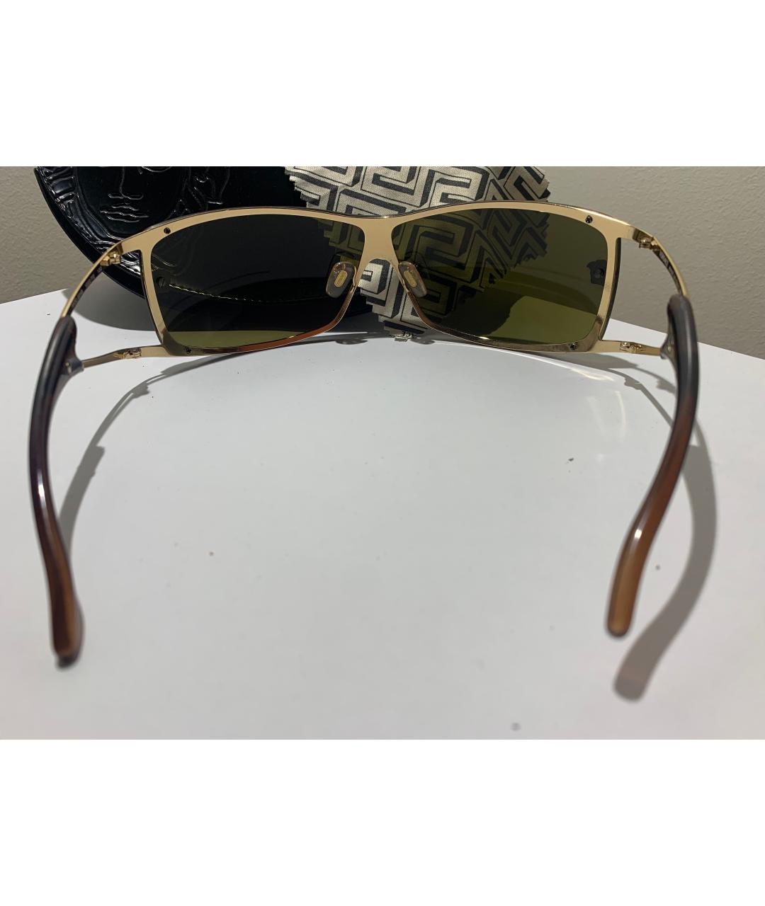 VERSACE Зеленые металлические солнцезащитные очки, фото 3