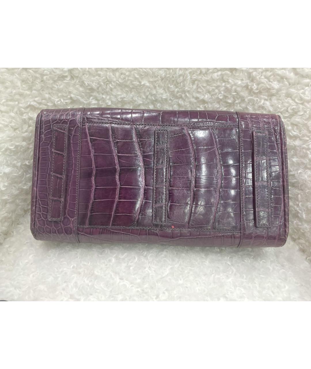 RALPH LAUREN Фиолетовая кожаная сумка с короткими ручками, фото 7