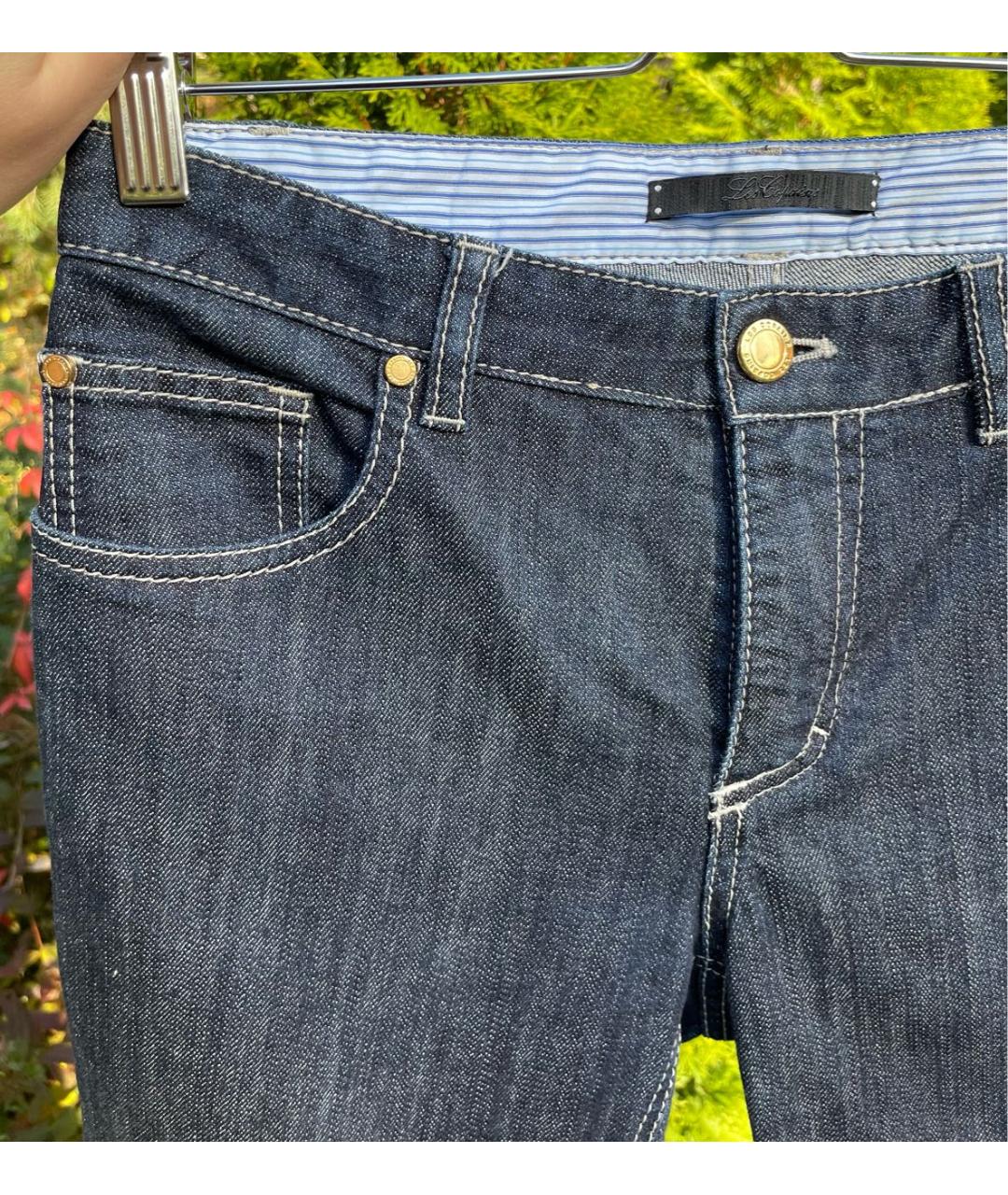 LES COPAINS Темно-синие хлопковые прямые джинсы, фото 3