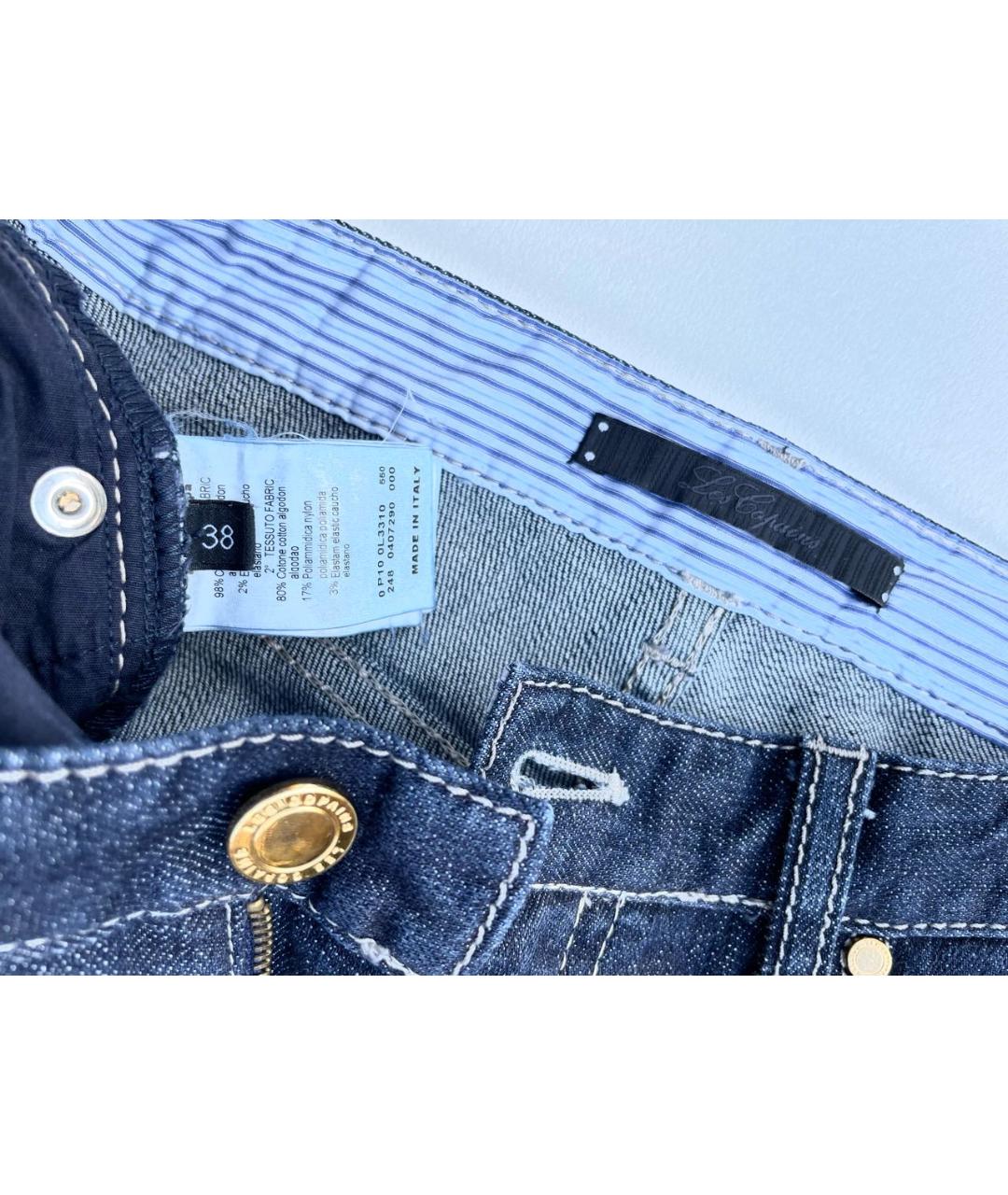 LES COPAINS Темно-синие хлопковые прямые джинсы, фото 4