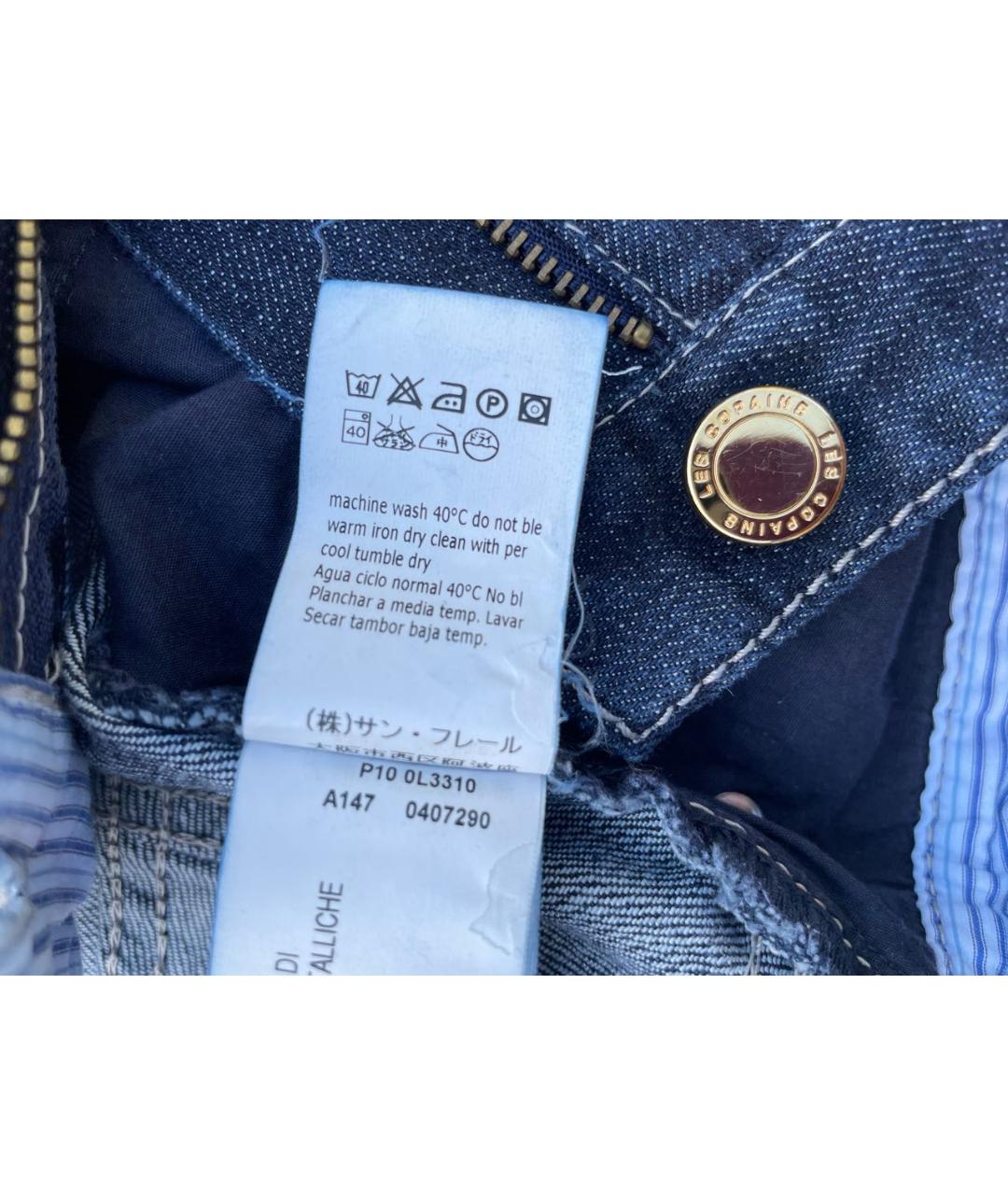 LES COPAINS Темно-синие хлопковые прямые джинсы, фото 6