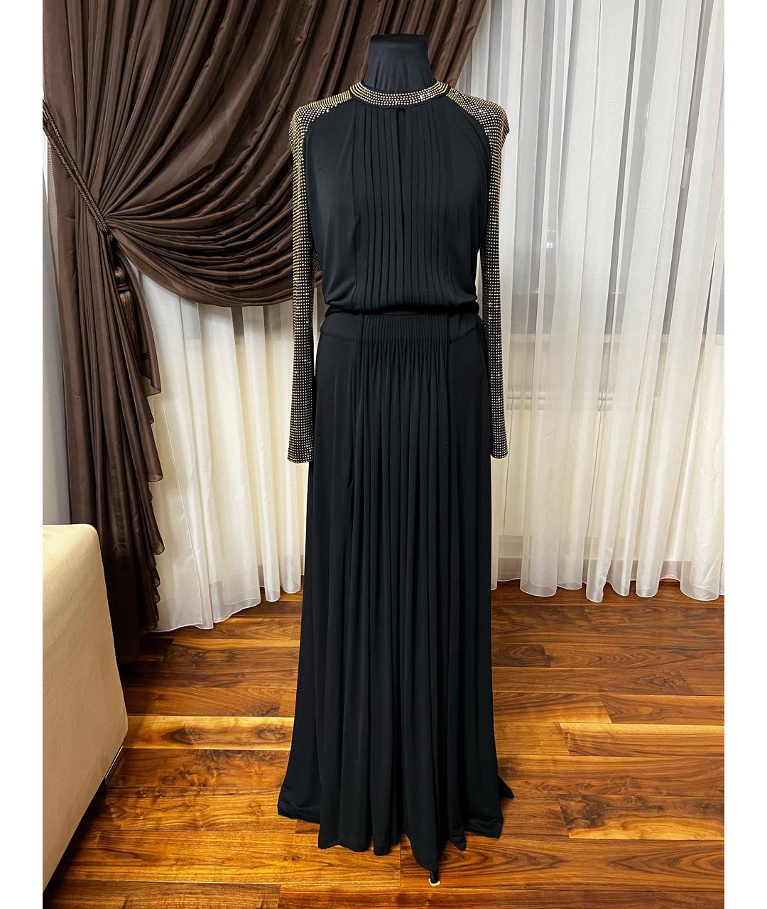 JUST CAVALLI Черное полиэстеровое вечернее платье, фото 9