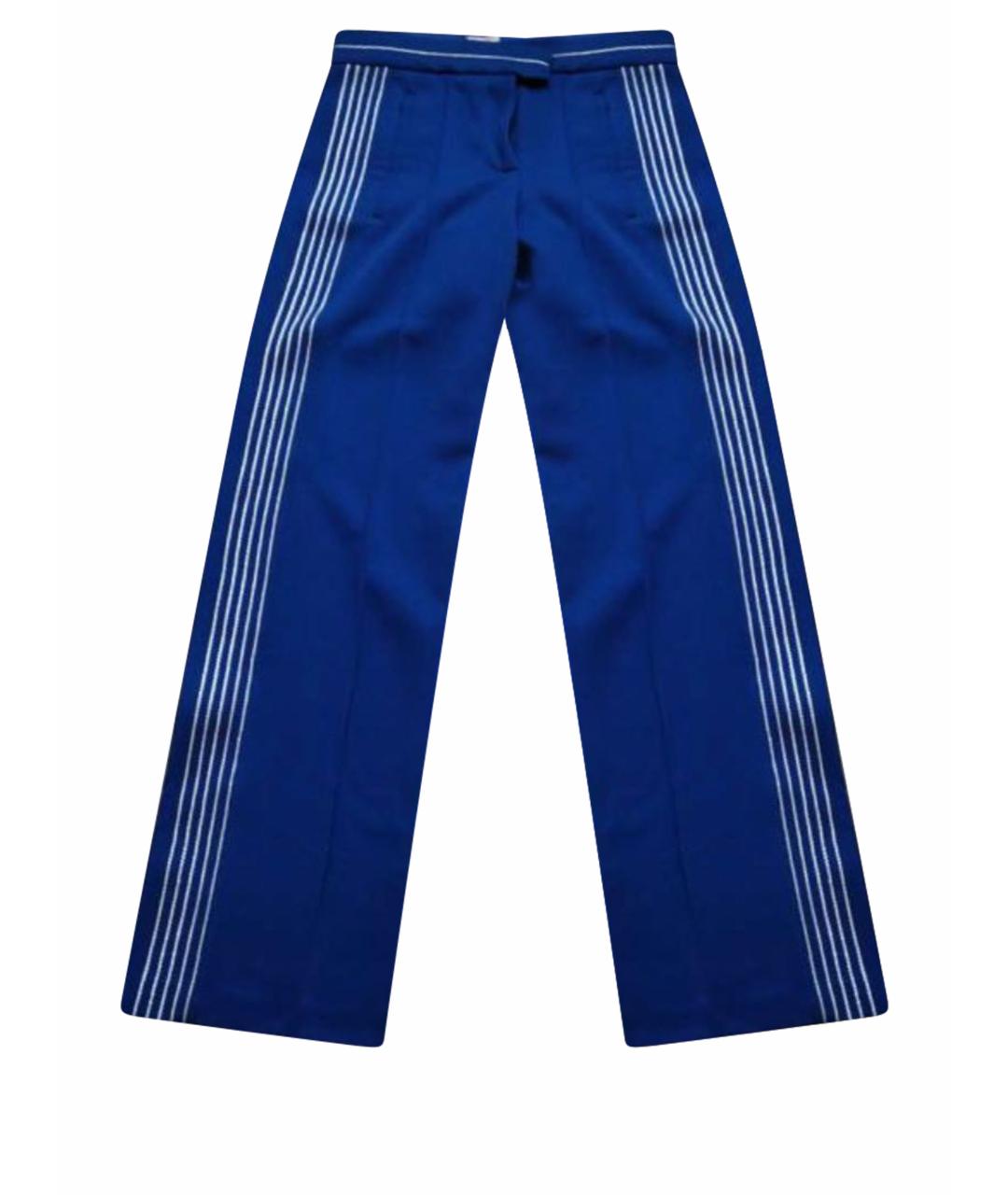 PINKO Синие полиэстеровые брюки широкие, фото 1