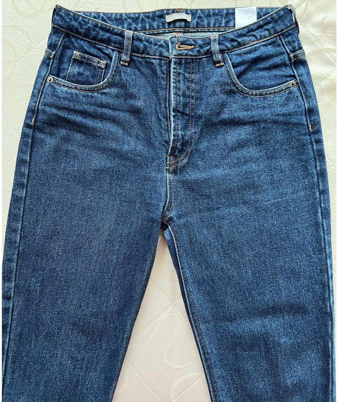12 STOREEZ Синие хлопковые прямые джинсы, фото 3