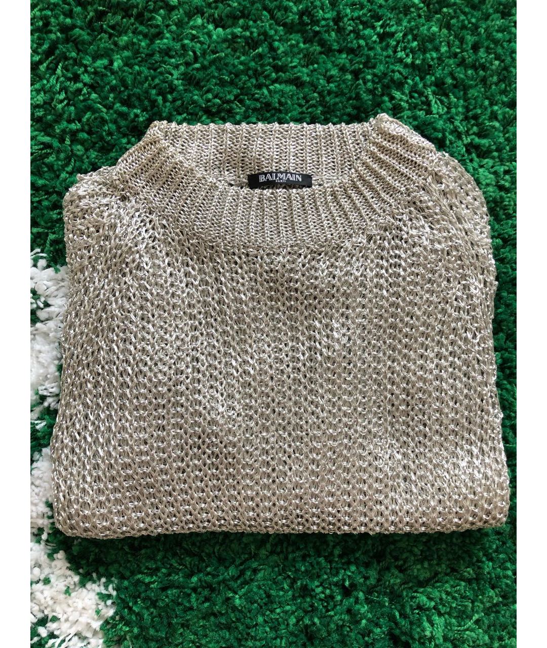 BALMAIN Серебрянный вискозный джемпер / свитер, фото 3