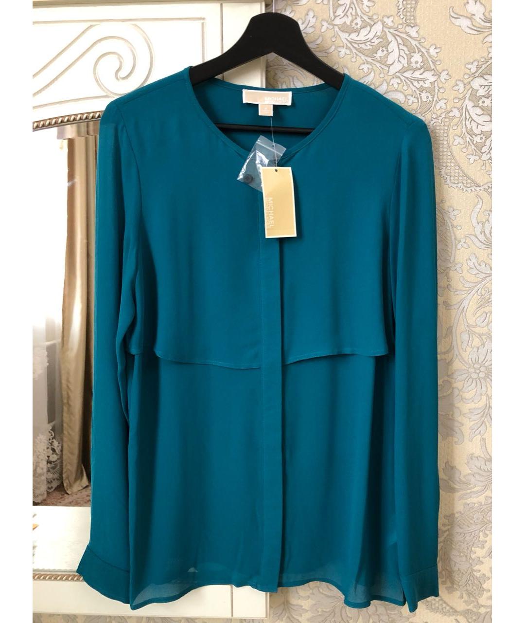 MICHAEL MICHAEL KORS Бирюзовая полиэстеровая блузы, фото 4