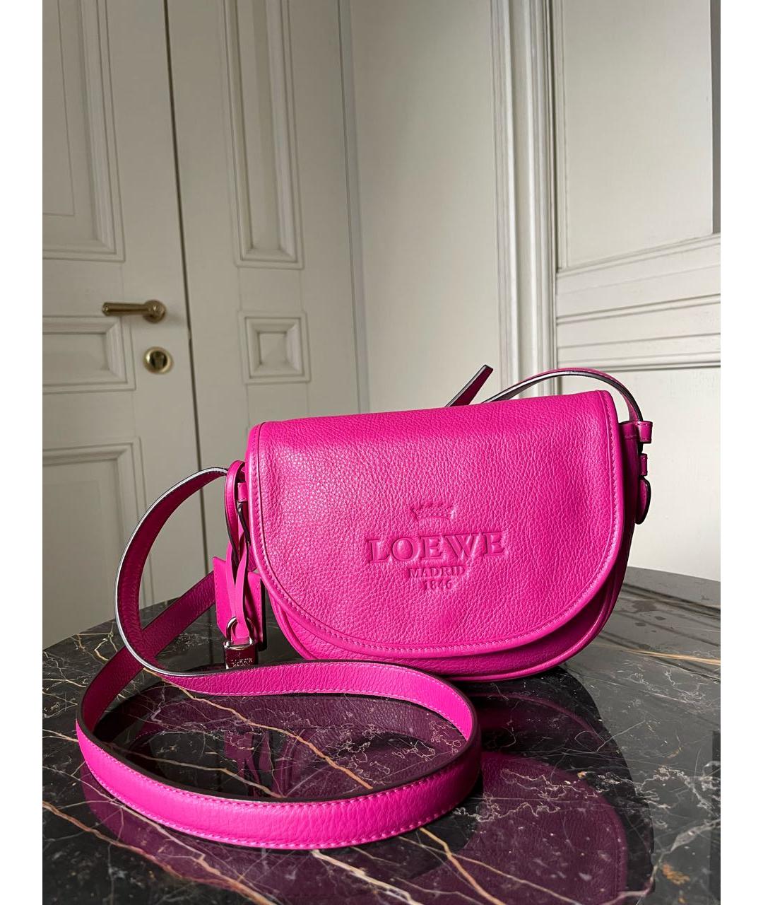 LOEWE Розовая кожаная сумка через плечо, фото 7