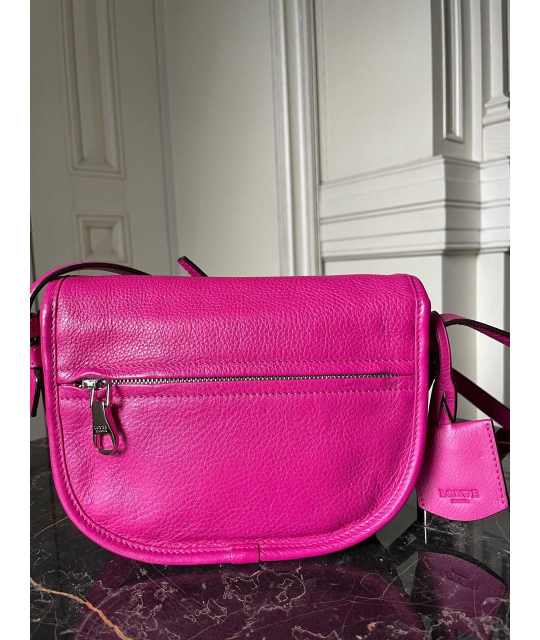LOEWE Розовая кожаная сумка через плечо, фото 2