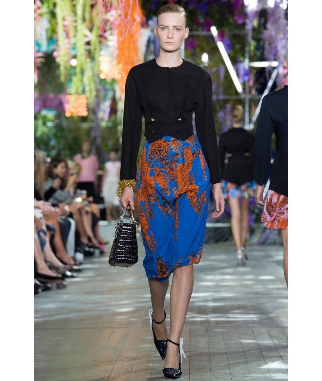 CHRISTIAN DIOR Мульти шелковая юбка миди, фото 7