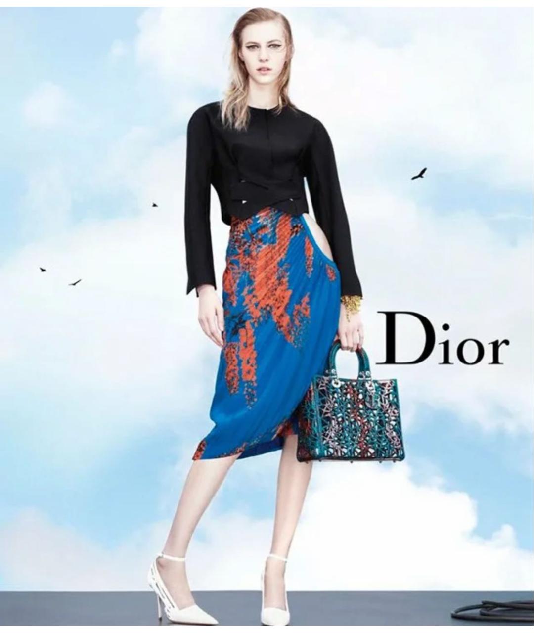 CHRISTIAN DIOR Мульти шелковая юбка миди, фото 6