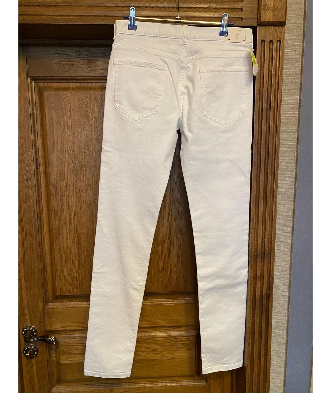 ELEVENTY Белые хлопковые прямые джинсы, фото 2