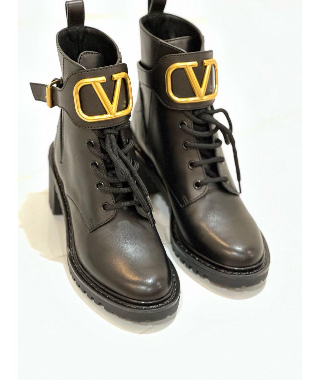 VALENTINO Черные кожаные ботинки, фото 3