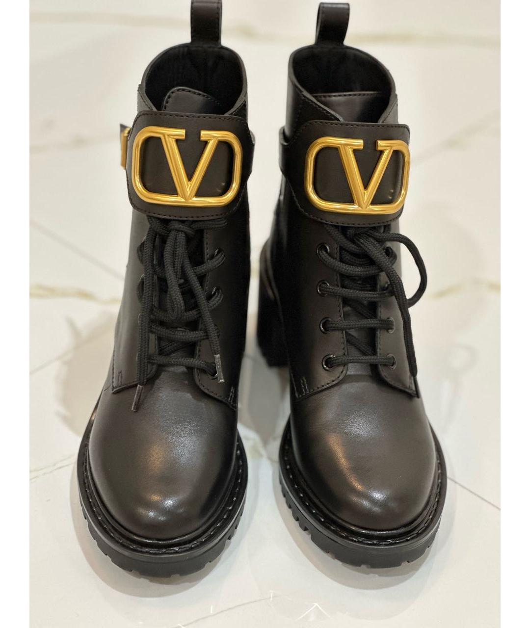 VALENTINO Черные кожаные ботинки, фото 2