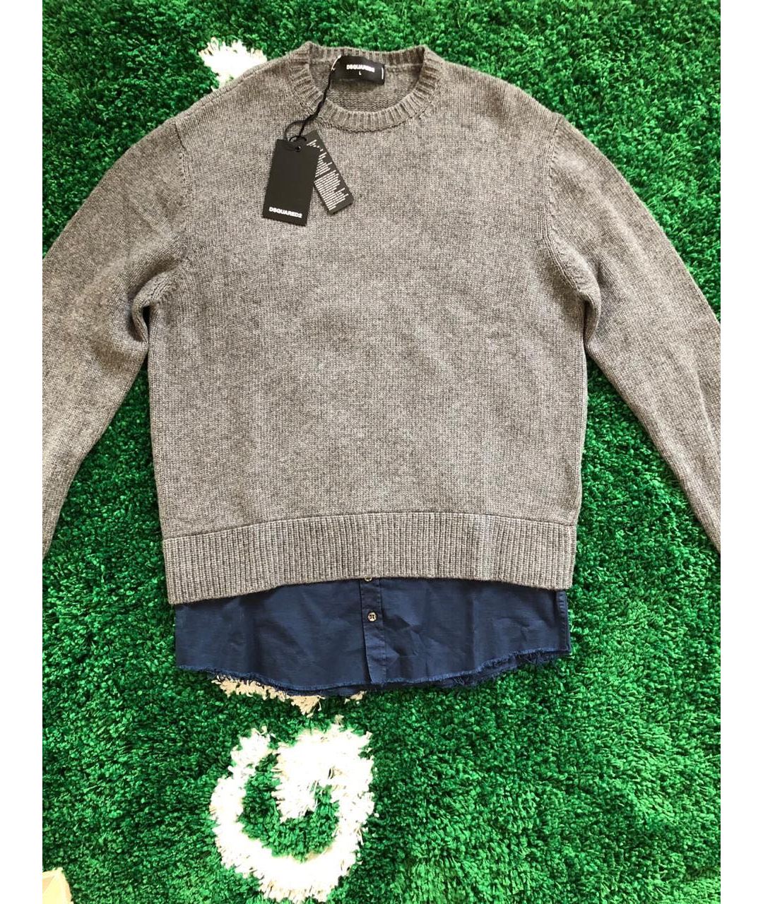 DSQUARED2 Серый шерстяной джемпер / свитер, фото 2