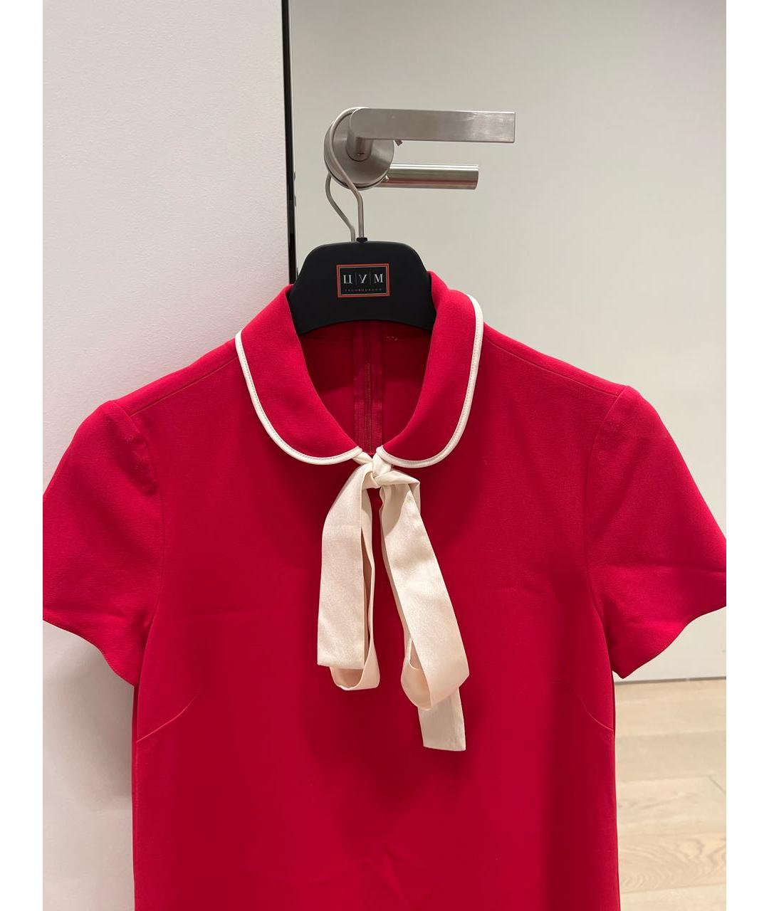 RED VALENTINO Красное вискозное коктейльное платье, фото 3