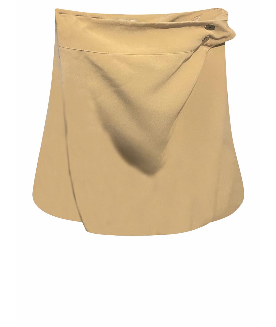 12 STOREEZ Бежевая шерстяная юбка мини, фото 1