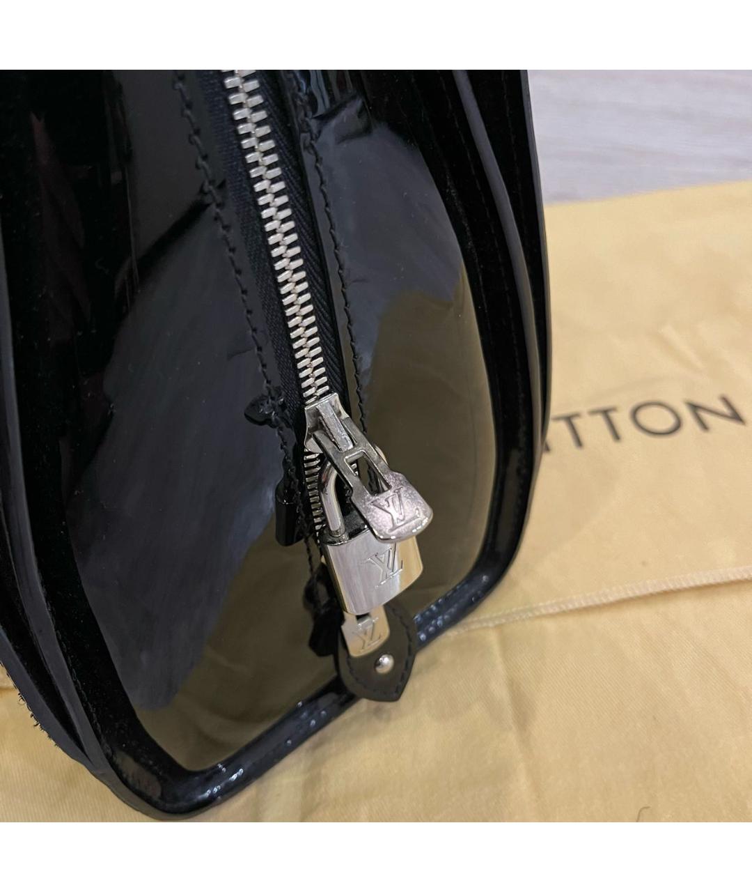 LOUIS VUITTON PRE-OWNED Черная сумка с короткими ручками из лакированной кожи, фото 6
