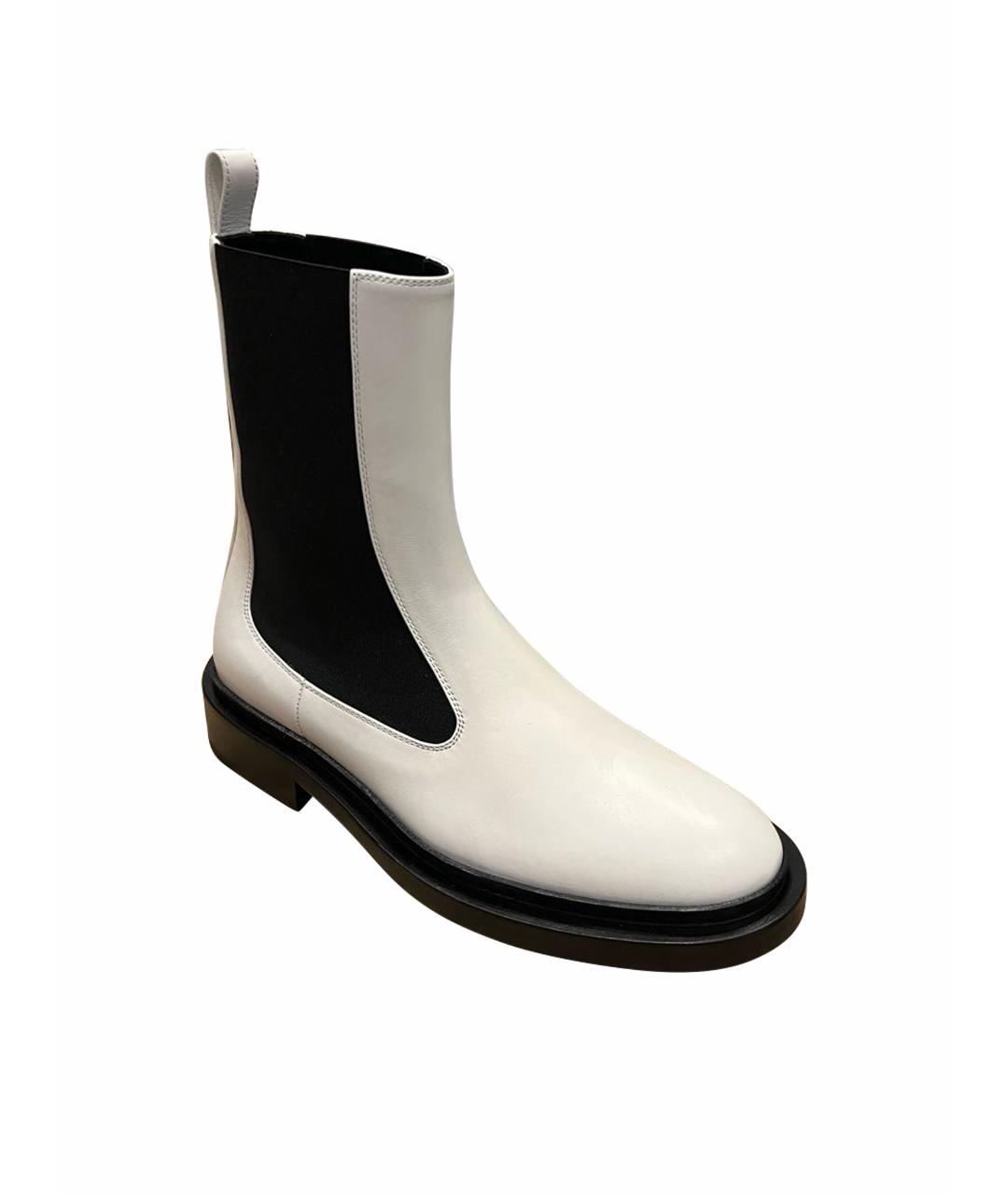 JIL SANDER Белые кожаные ботинки, фото 1