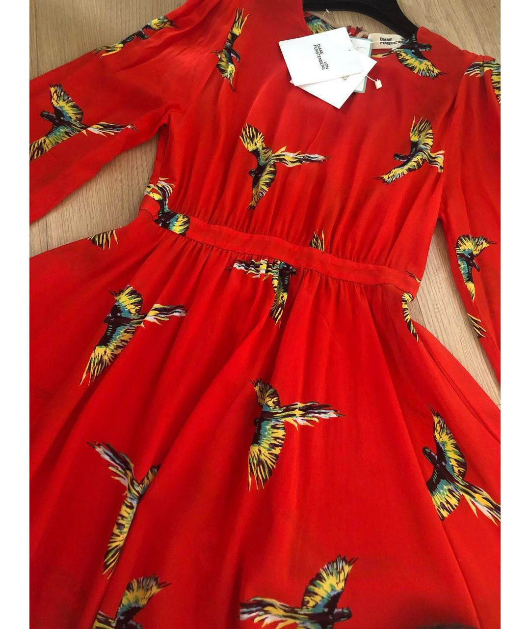 DIANE VON FURSTENBERG Красное шелковое коктейльное платье, фото 2