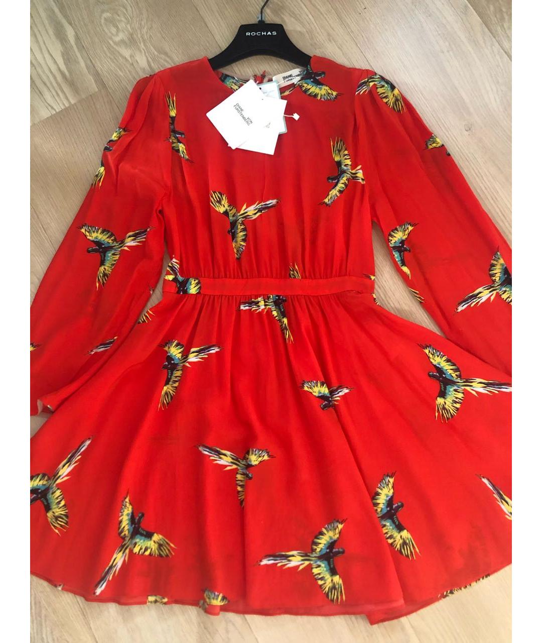 DIANE VON FURSTENBERG Красное шелковое коктейльное платье, фото 4
