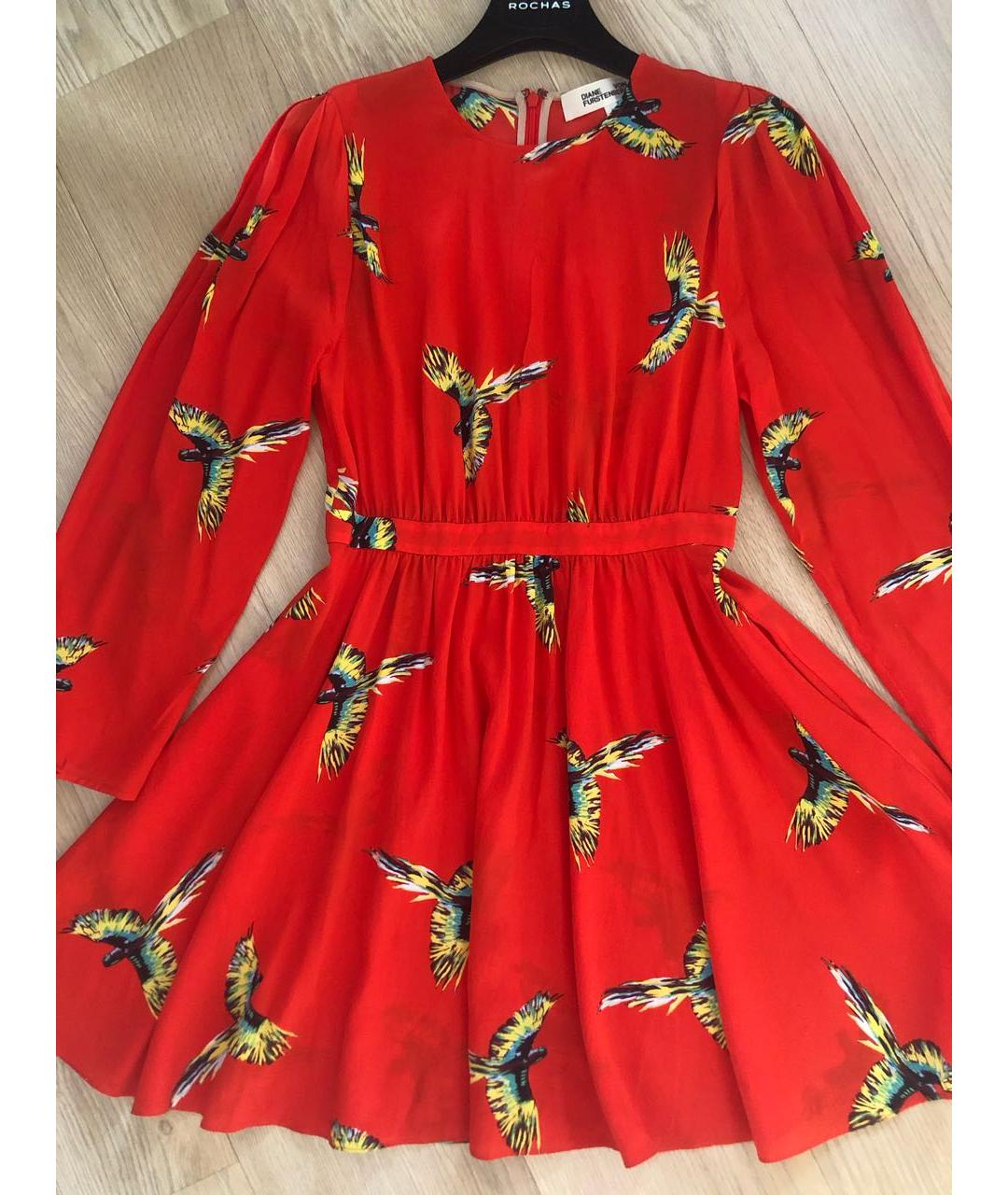 DIANE VON FURSTENBERG Красное шелковое коктейльное платье, фото 6