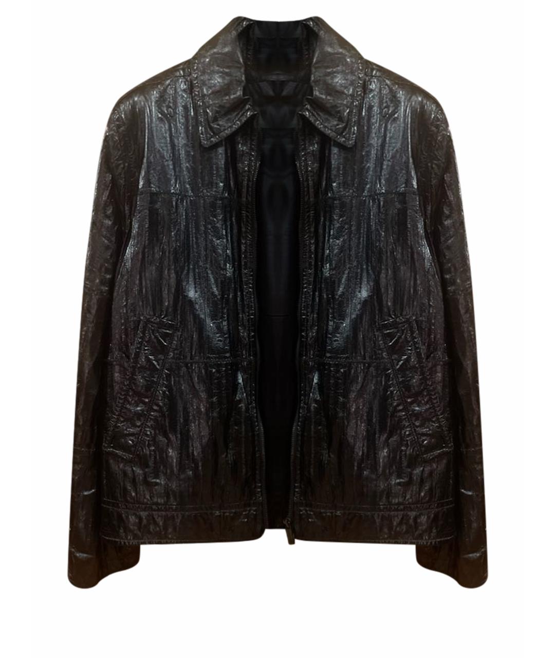 CORTIGIANI Черная куртка из экзотической кожи, фото 1