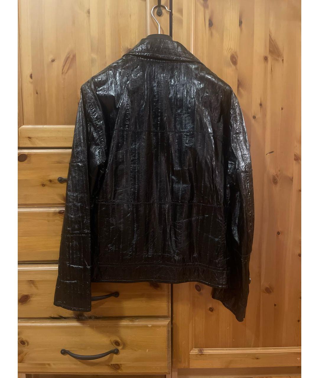 CORTIGIANI Черная куртка из экзотической кожи, фото 2