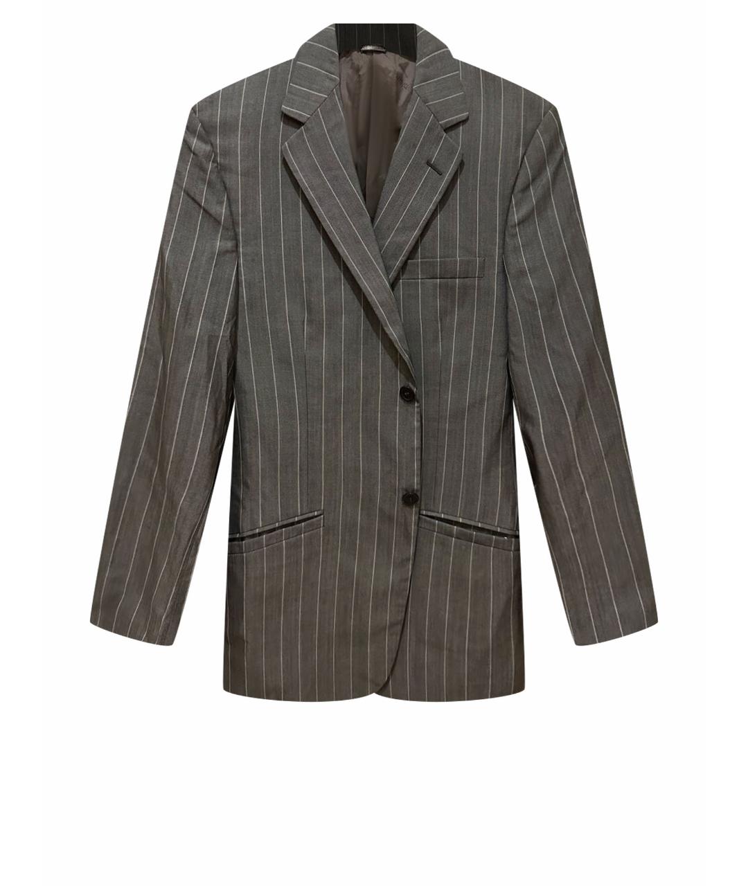VERSACE Серый шелковый жакет/пиджак, фото 1