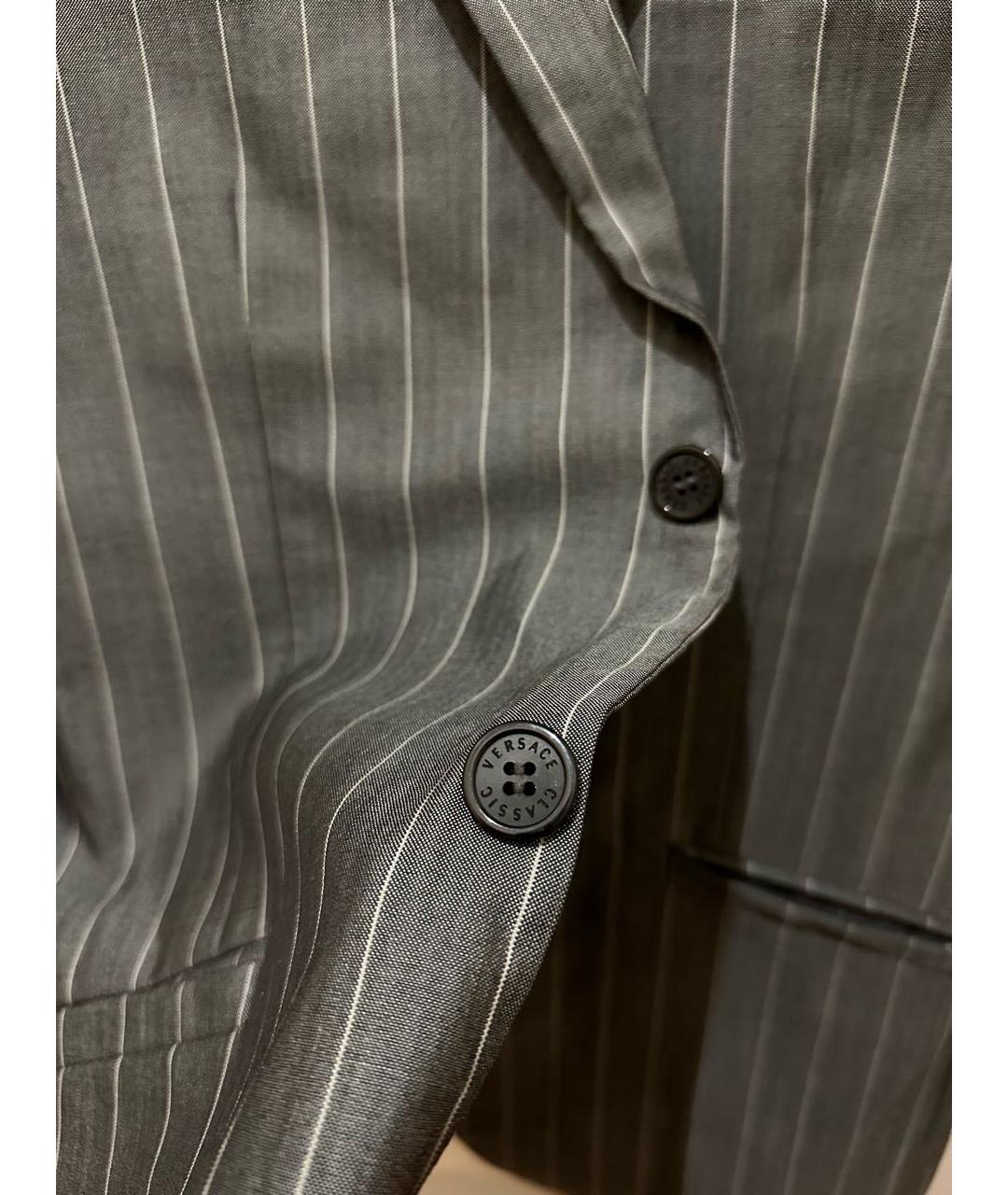 VERSACE Серый шелковый жакет/пиджак, фото 2