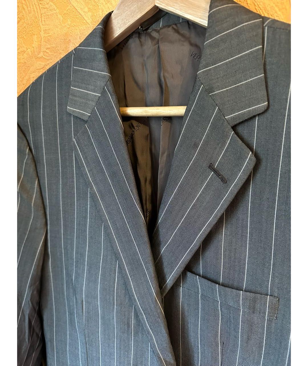 VERSACE Серый шелковый жакет/пиджак, фото 6