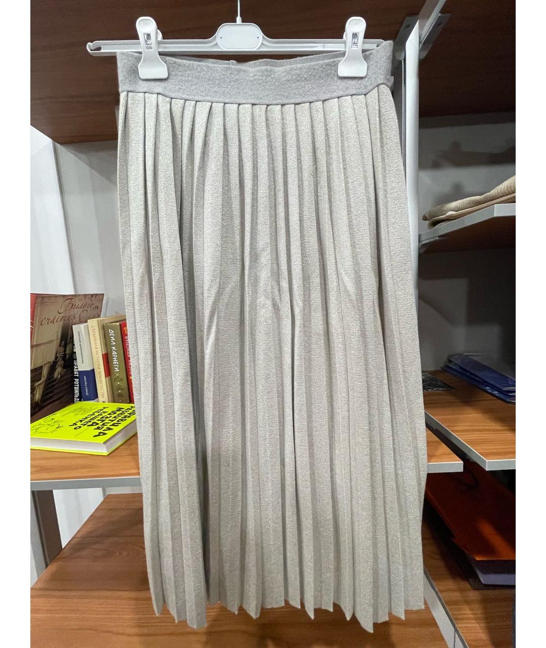 FABIANA FILIPPI Бежевая кашемировая юбка макси, фото 5
