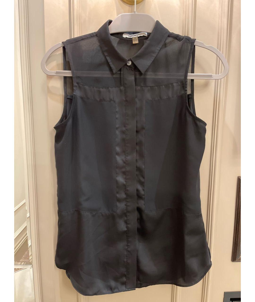 DKNY Черная полиэстеровая блузы, фото 5
