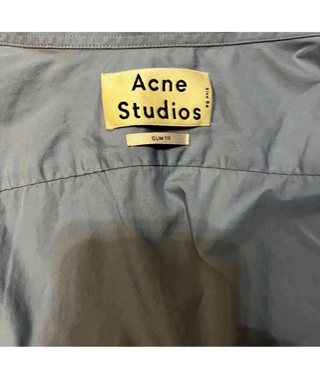 ACNE STUDIOS Голубая хлопковая классическая рубашка, фото 4